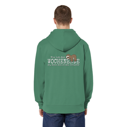 Kawaii Faultier Wochenende - Organic Relaxed Zipper