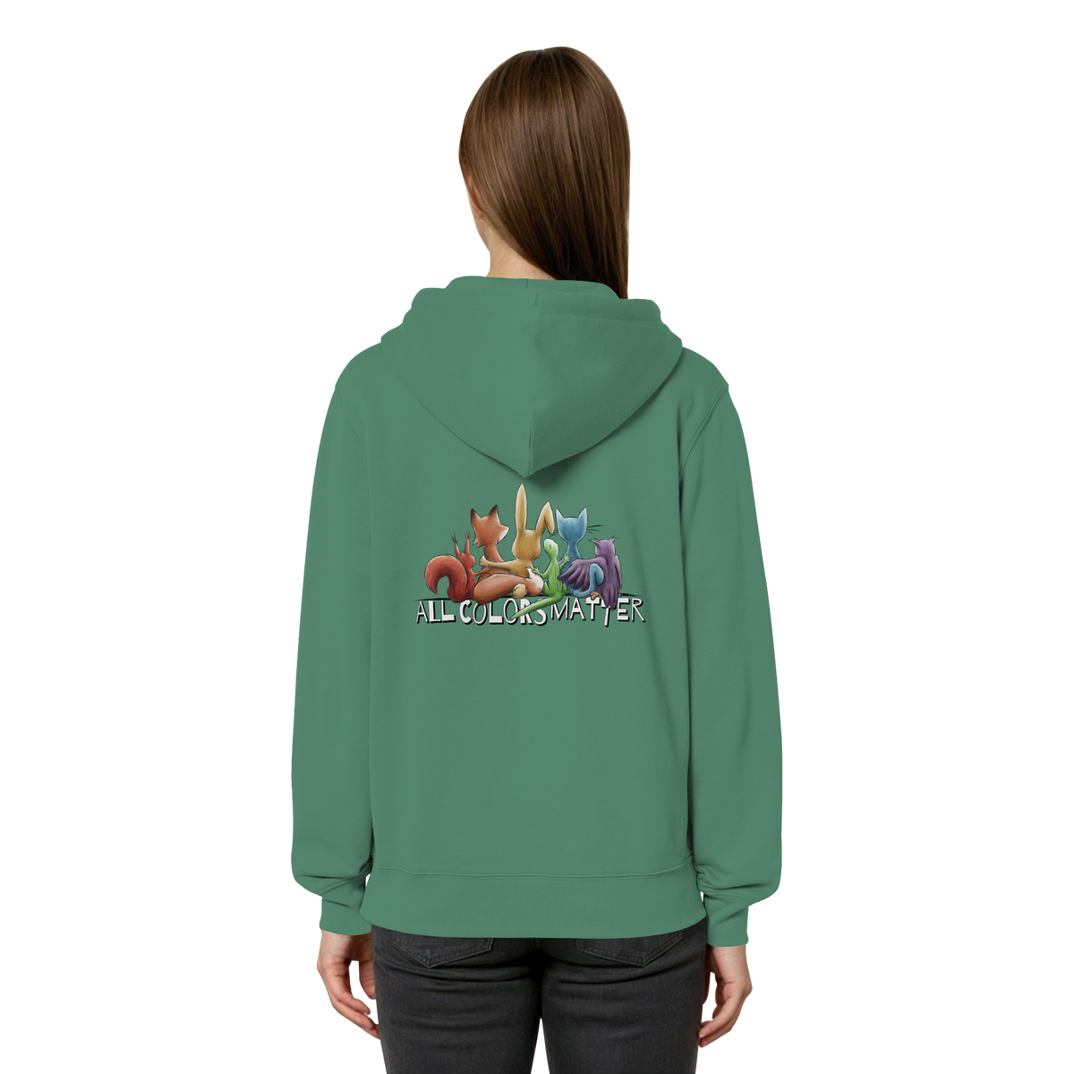 All Colors Matter! Regenbogen Tiere für Vielfalt - Organic Relaxed Zipper