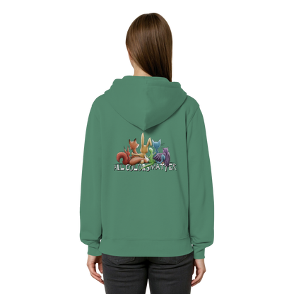 All Colors Matter! Regenbogen Tiere für Vielfalt - Organic Relaxed Zipper
