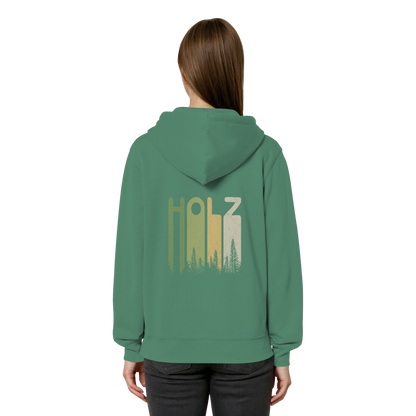Holz Retro Wald Schriftzug - Organic Relaxed Zipper