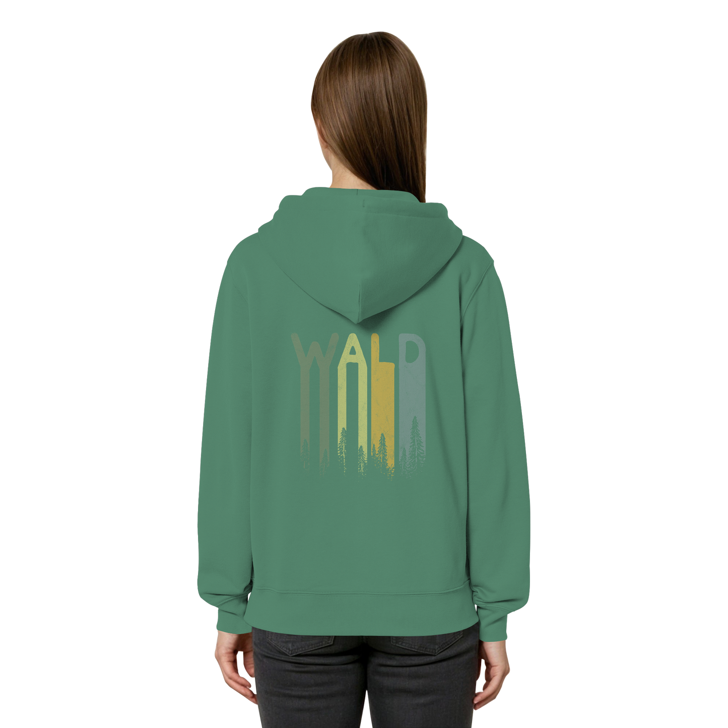 Wald Retro Forst Schriftzug - Organic Relaxed Zipper