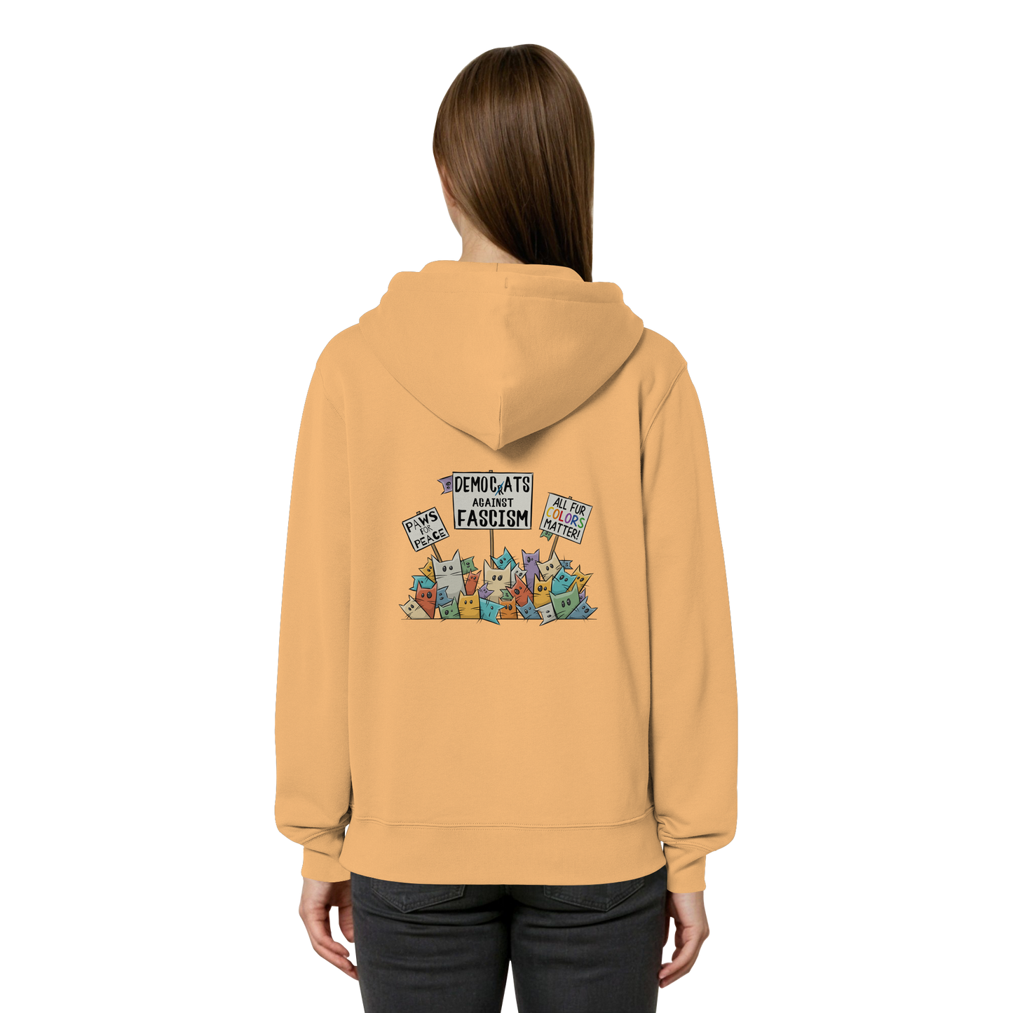 Demo-Katzen gegen Faschismus und für Vielfalt - Organic Relaxed Zipper