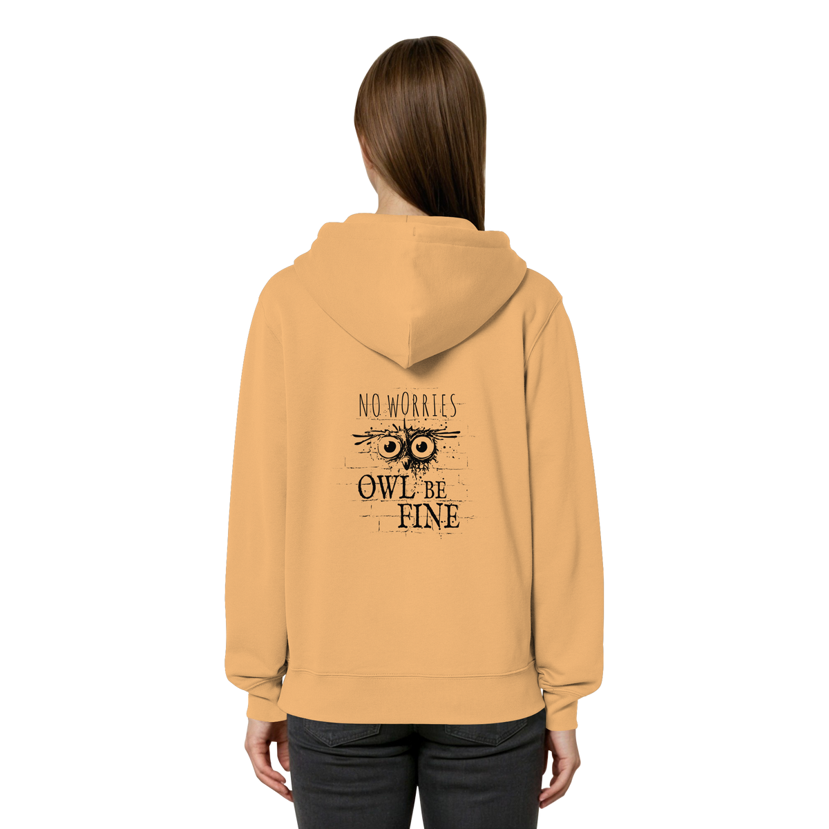 Owl Be Fine Street Art Eule - Organic Relaxed Zipper