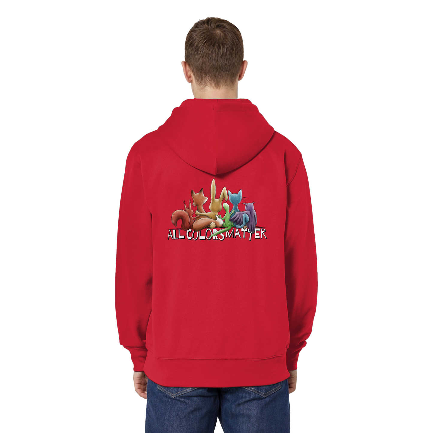 All Colors Matter! Regenbogen Tiere für Vielfalt - Organic Relaxed Zipper