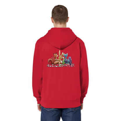All Colors Matter! Regenbogen Tiere für Vielfalt - Organic Relaxed Zipper