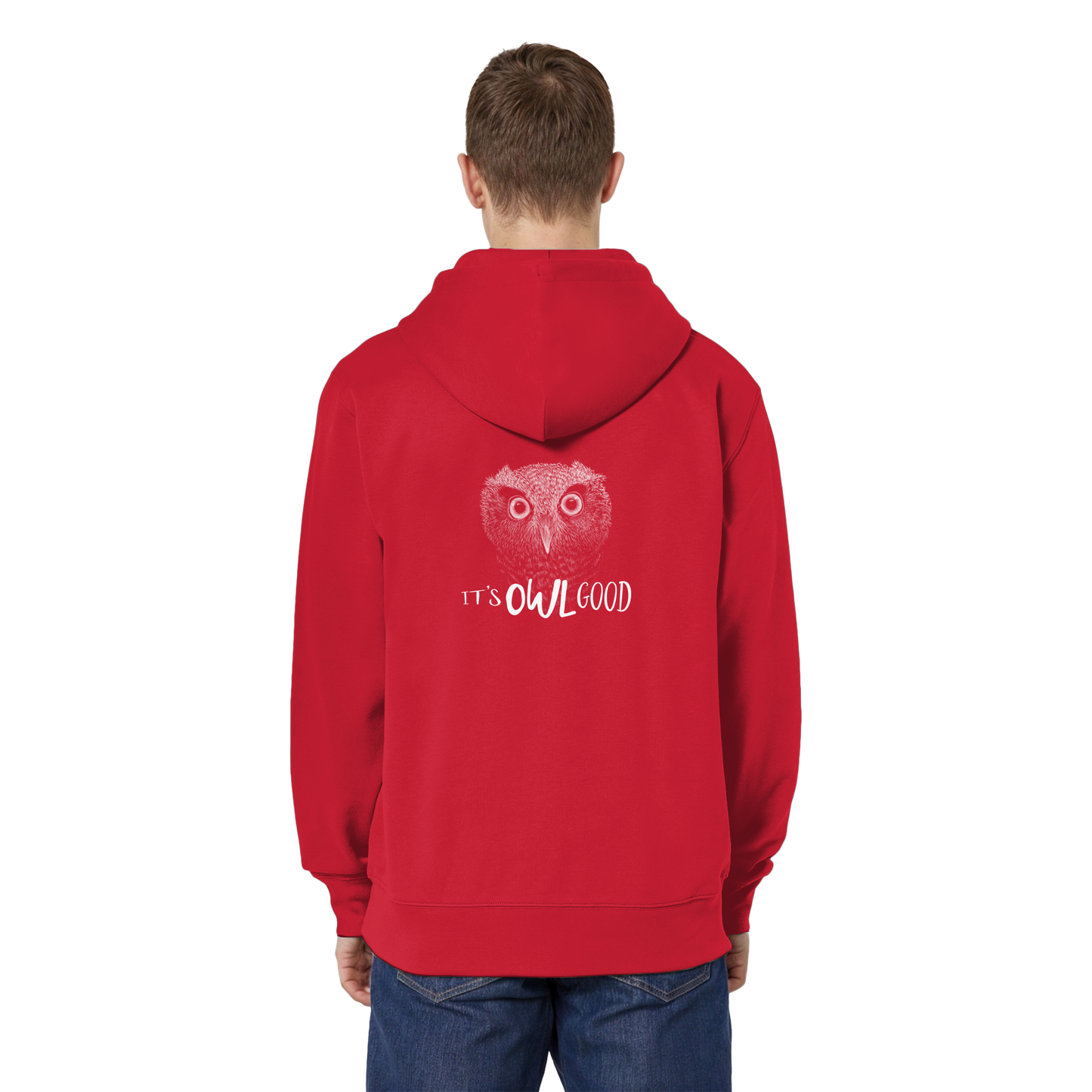 OWL Good | Kritzel-Kunst-Eule - Organic Relaxed Zipper