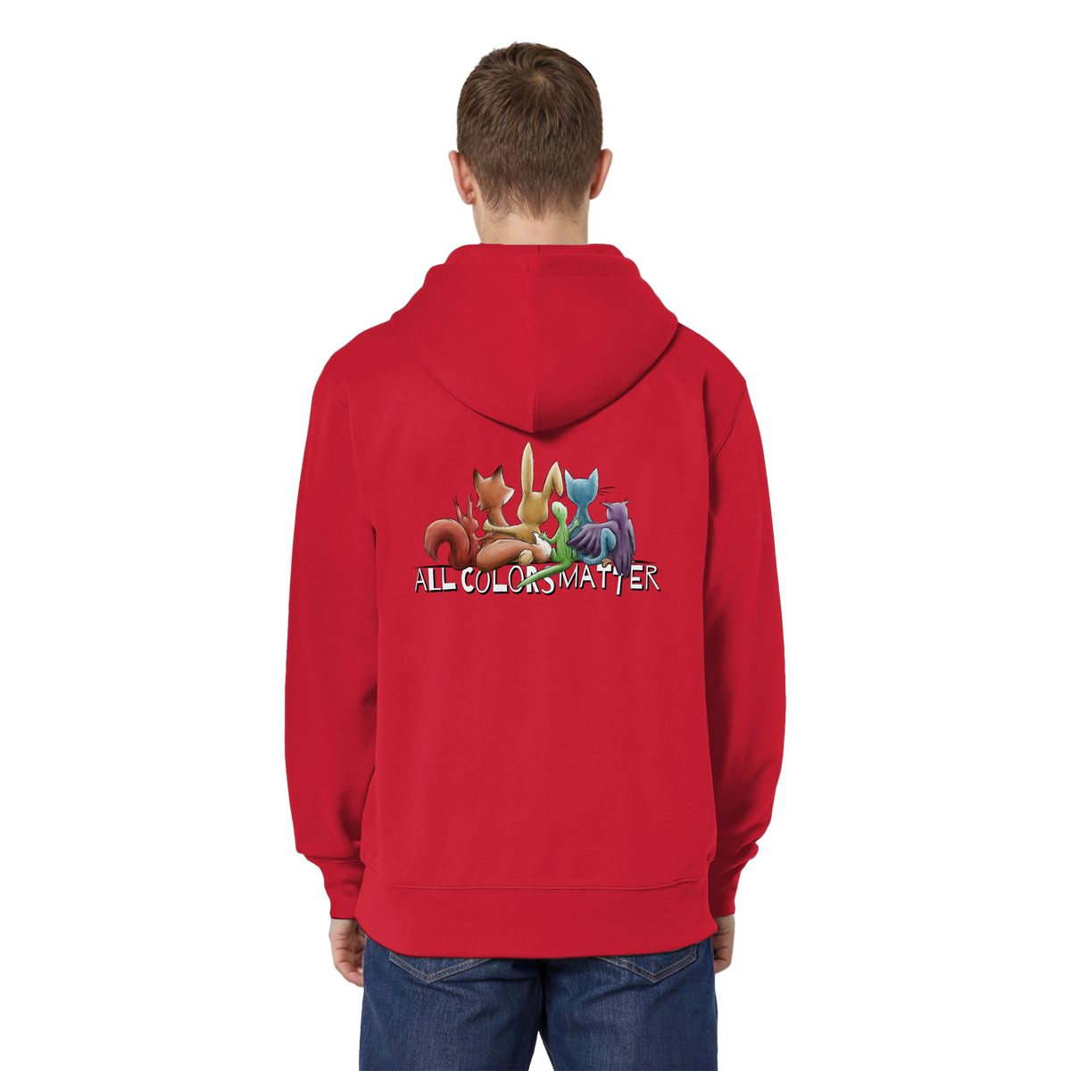 All Colors Matter! Regenbogen Tiere für Vielfalt - Organic Relaxed Zipper