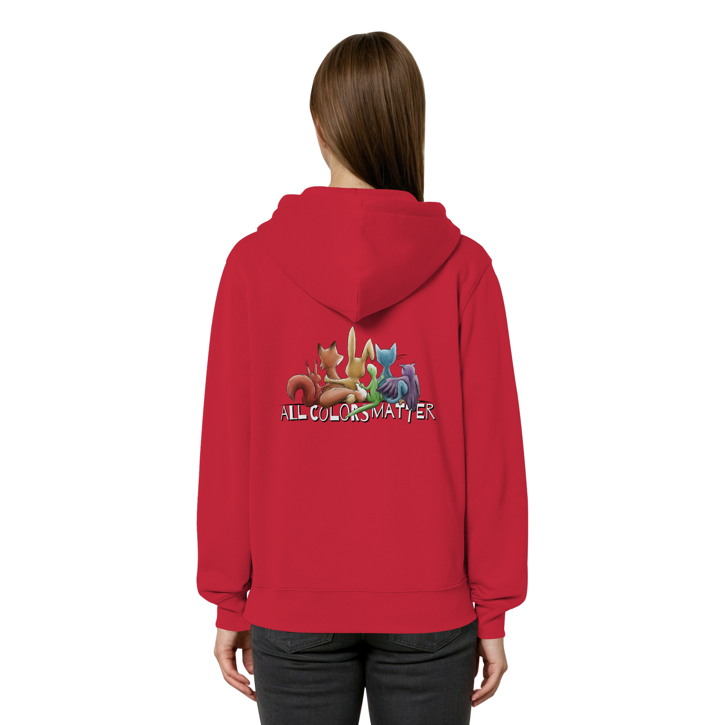 All Colors Matter! Regenbogen Tiere für Vielfalt - Organic Relaxed Zipper