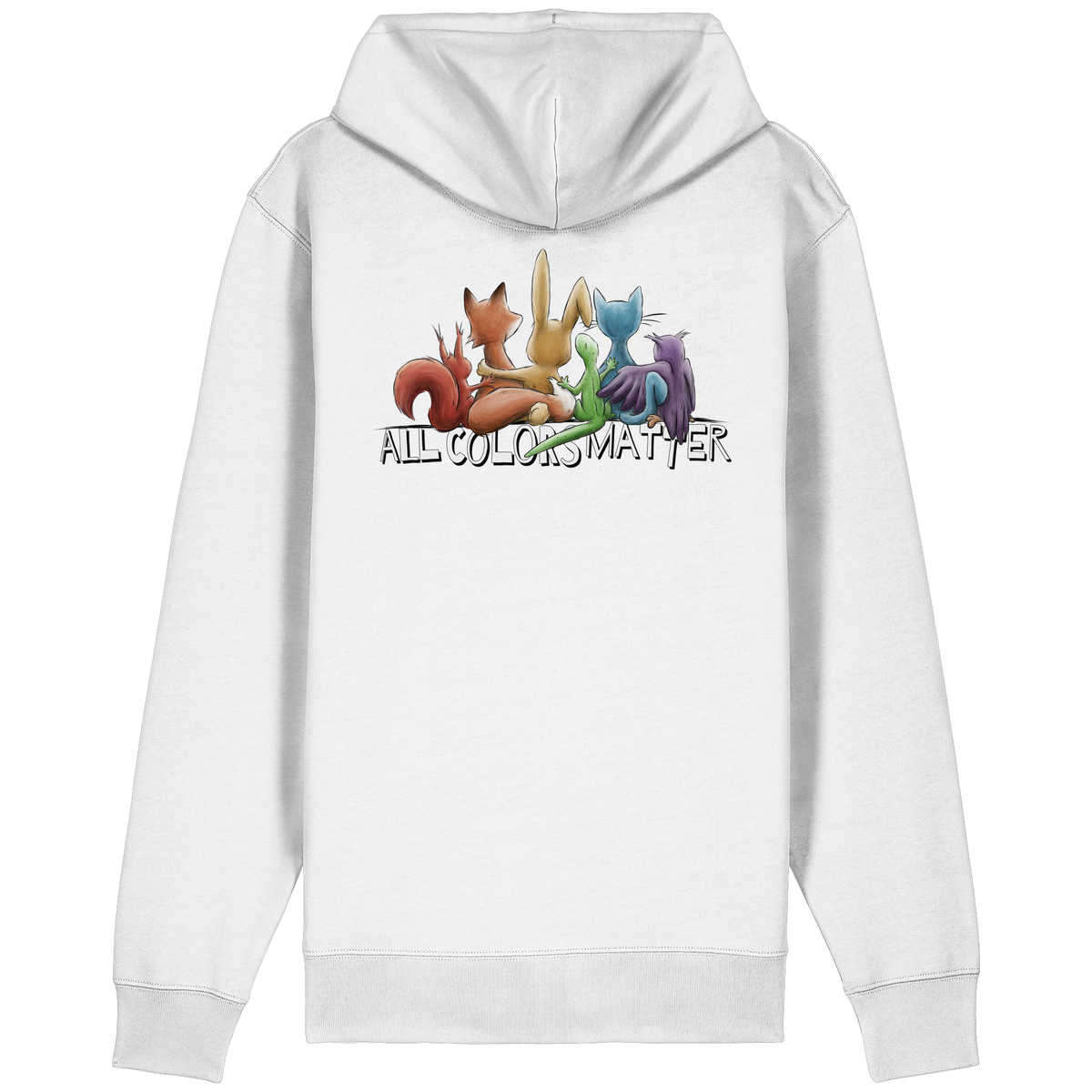 All Colors Matter! Regenbogen Tiere für Vielfalt - Organic Relaxed Zipper