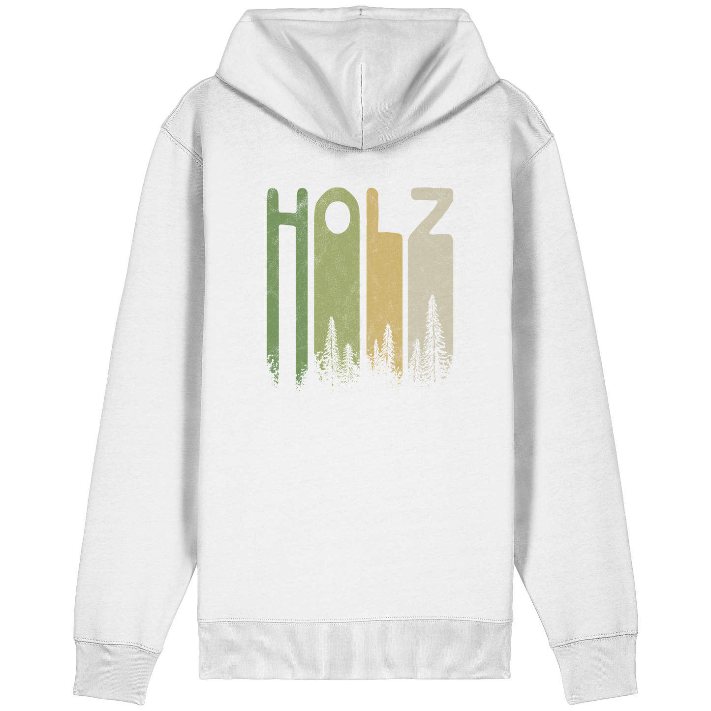Holz Retro Wald Schriftzug - Organic Relaxed Zipper