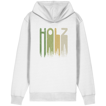 Holz Retro Wald Schriftzug - Organic Relaxed Zipper