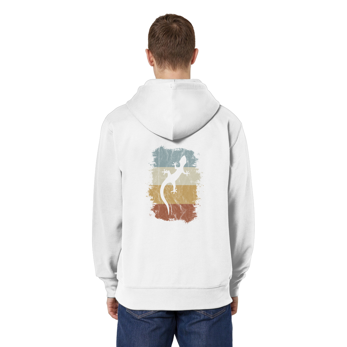 Retro Gecko Salamander Silhouette - Organic Relaxed Zipper