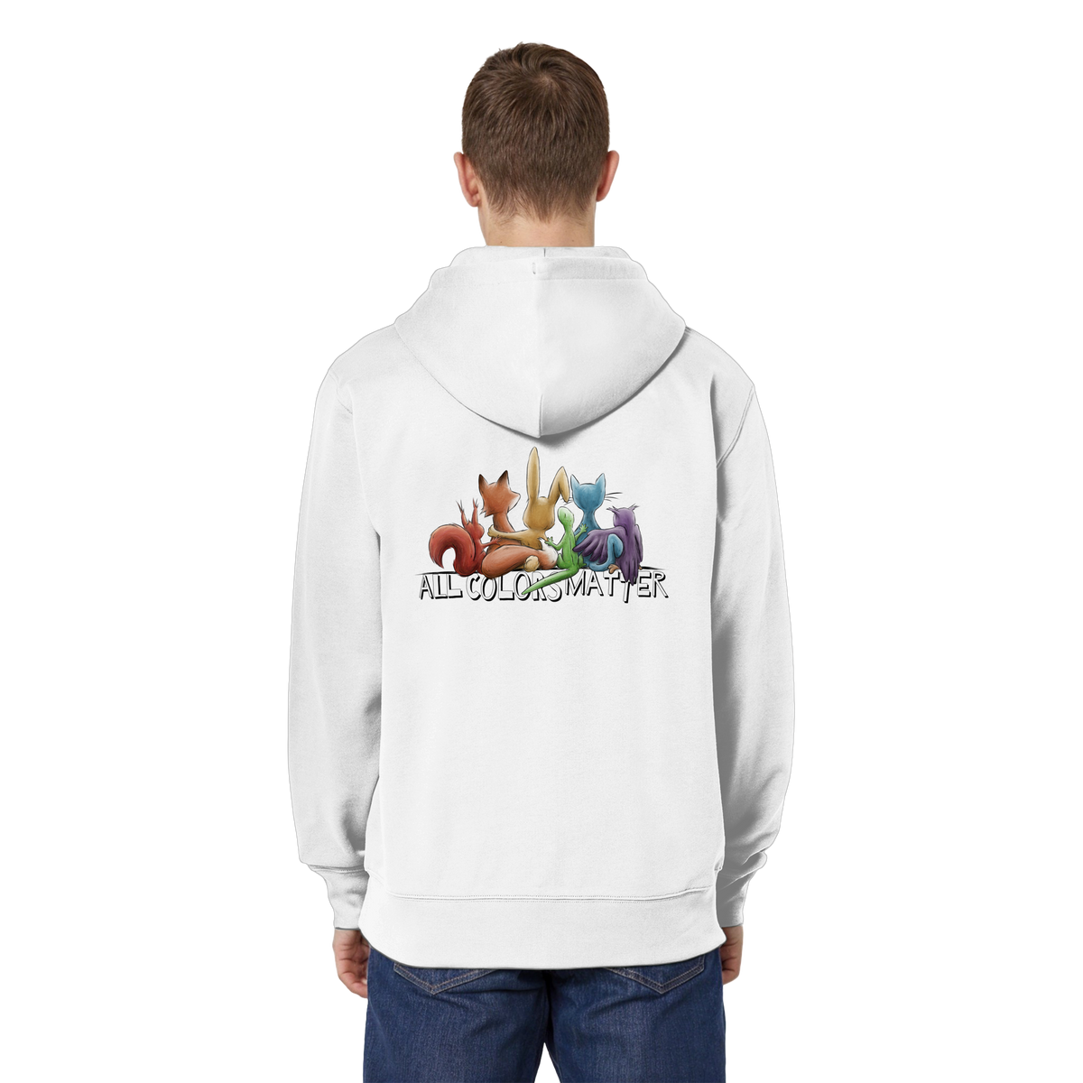 All Colors Matter! Regenbogen Tiere für Vielfalt - Organic Relaxed Zipper