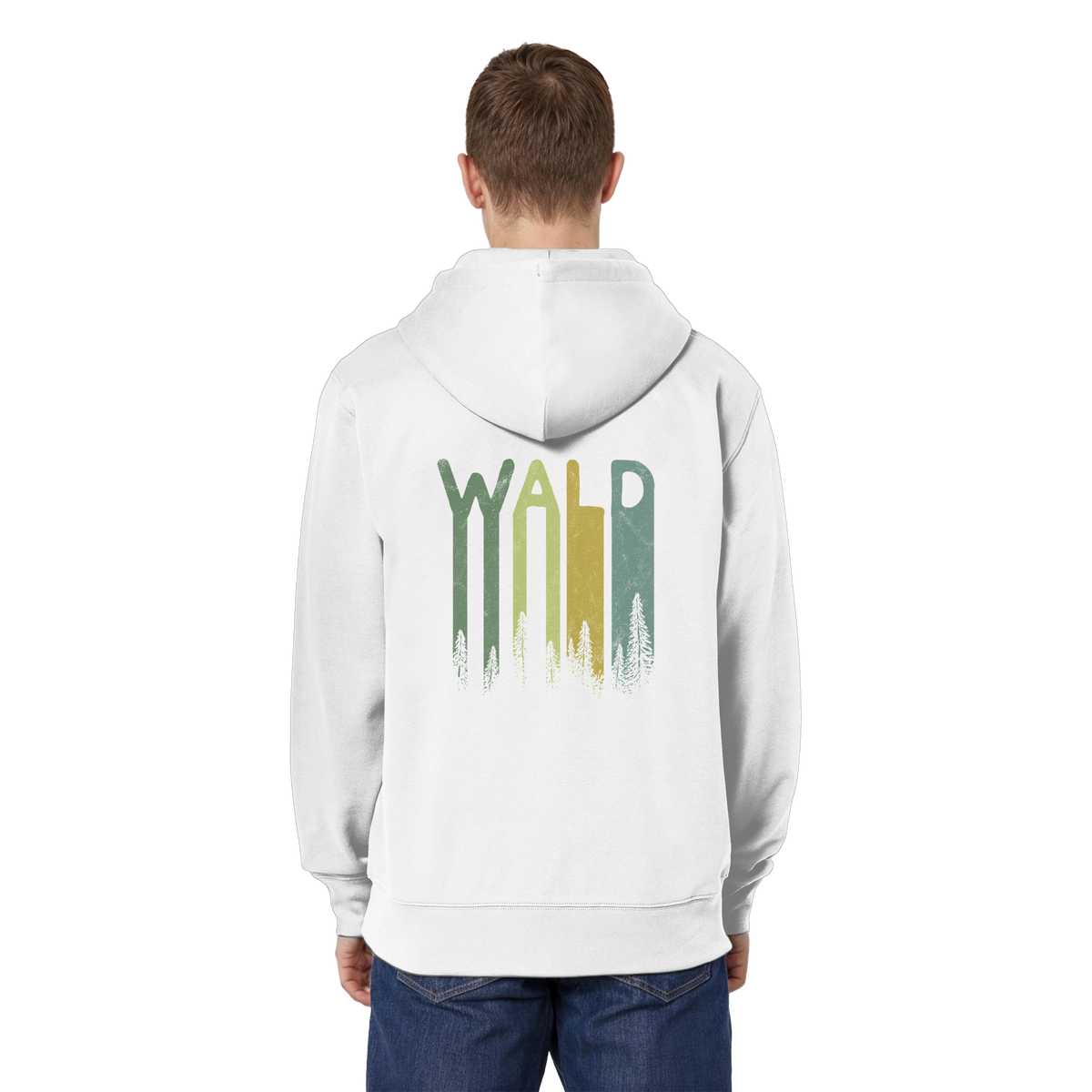 Wald Retro Forst Schriftzug - Organic Relaxed Zipper