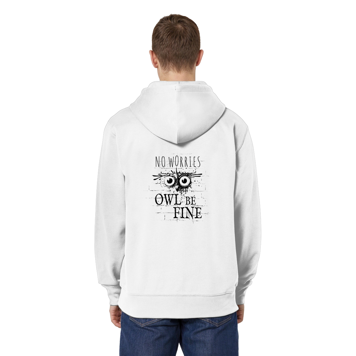 Owl Be Fine Street Art Eule - Organic Relaxed Zipper