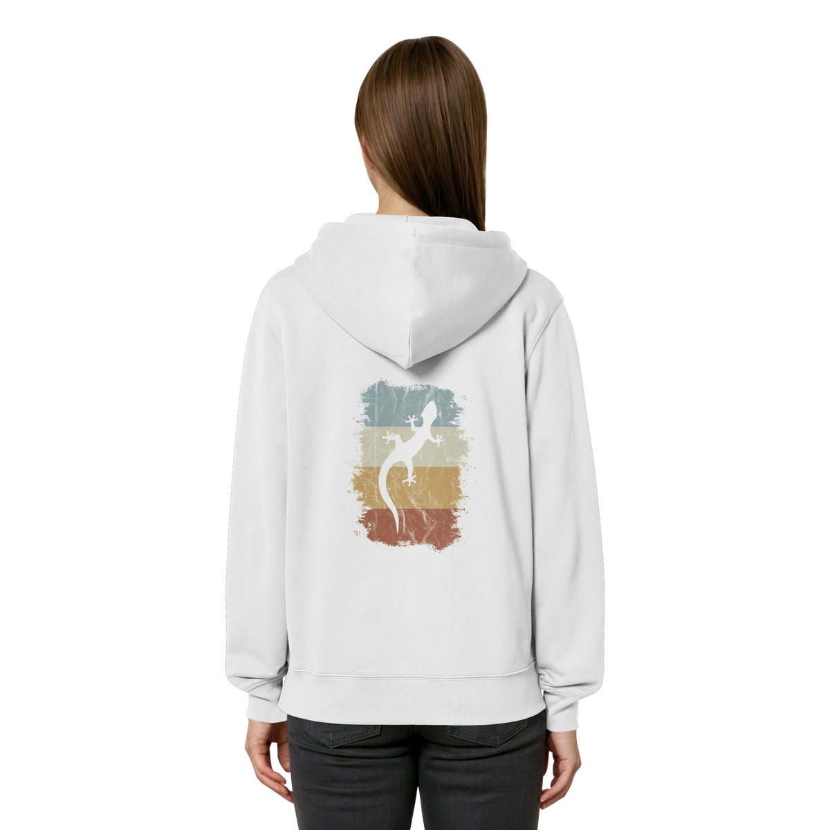 Retro Gecko Salamander Silhouette - Organic Relaxed Zipper