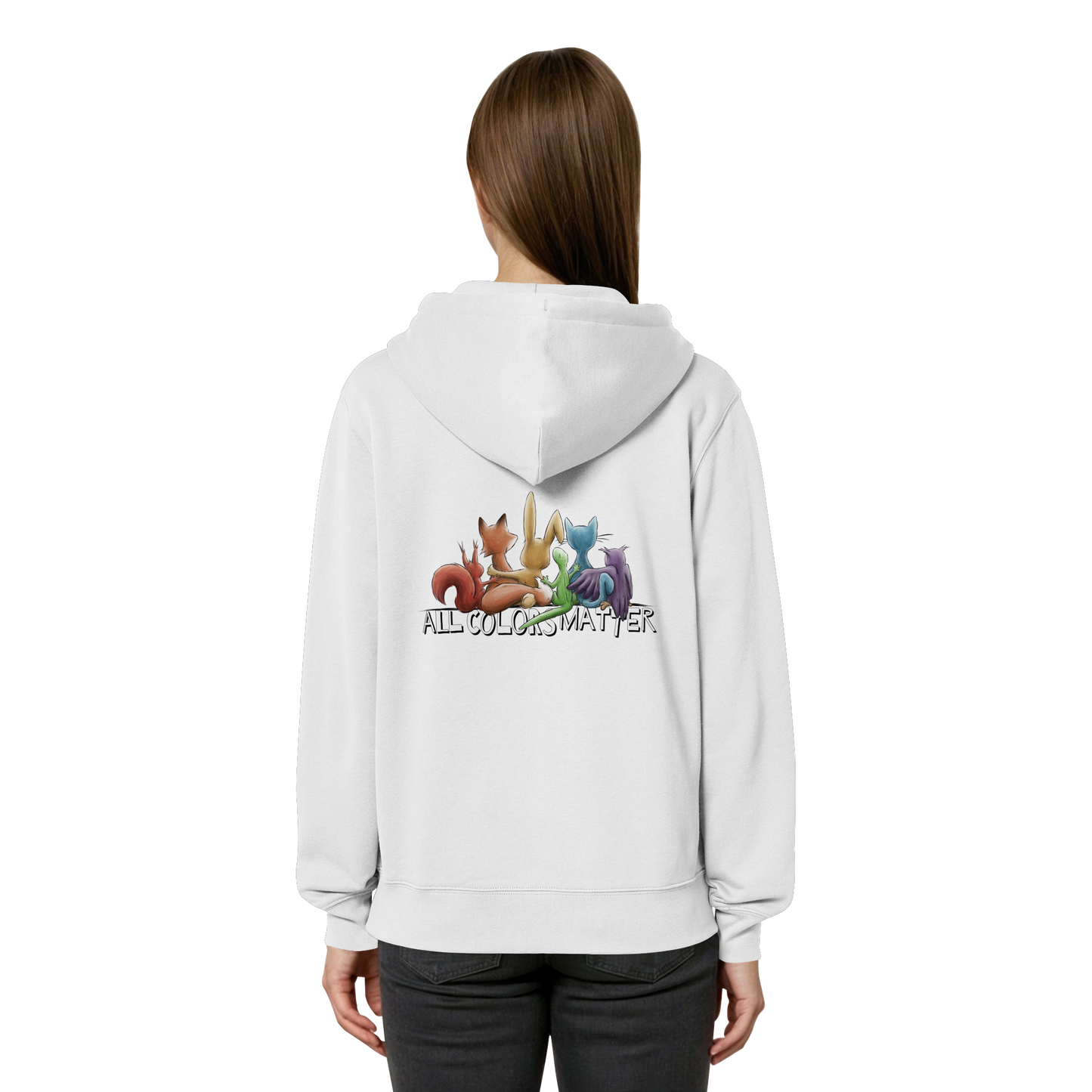 All Colors Matter! Regenbogen Tiere für Vielfalt - Organic Relaxed Zipper