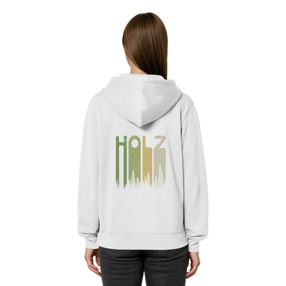 Holz Retro Wald Schriftzug - Organic Relaxed Zipper