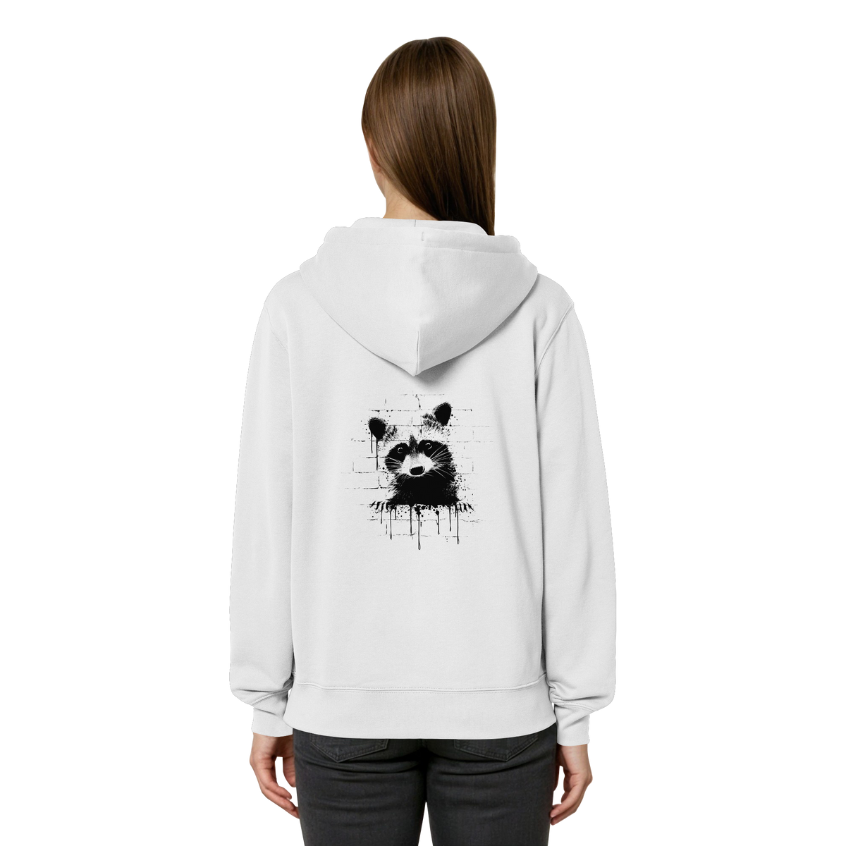 Funky Street Art Waschbär - Organic Relaxed Zipper
