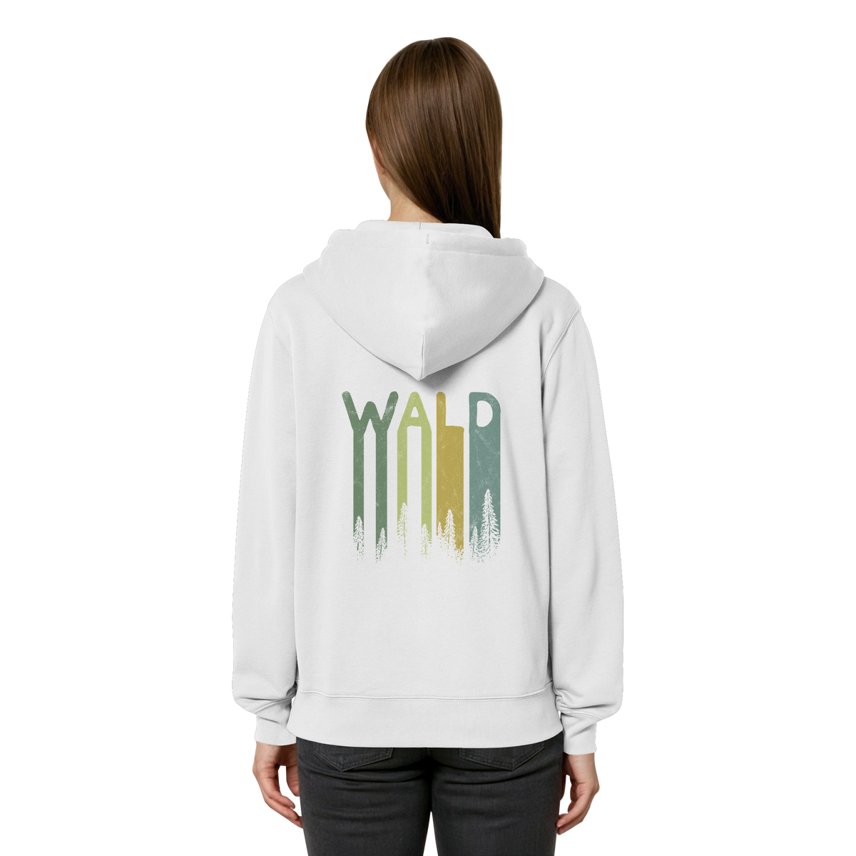 Wald Retro Forst Schriftzug - Organic Relaxed Zipper