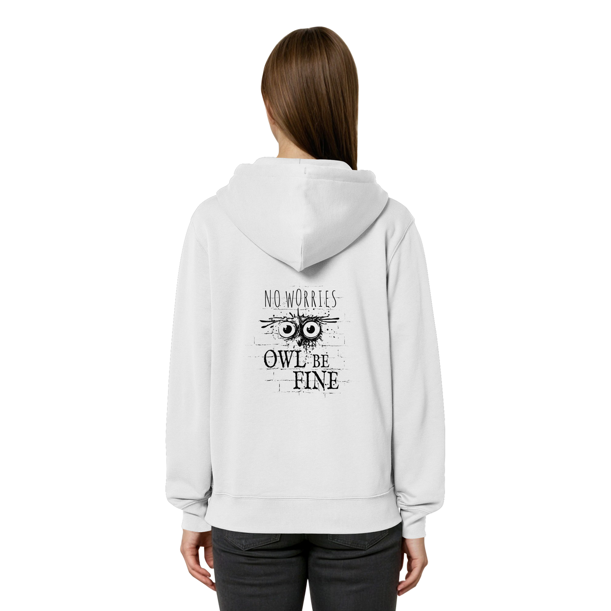 Owl Be Fine Street Art Eule - Organic Relaxed Zipper