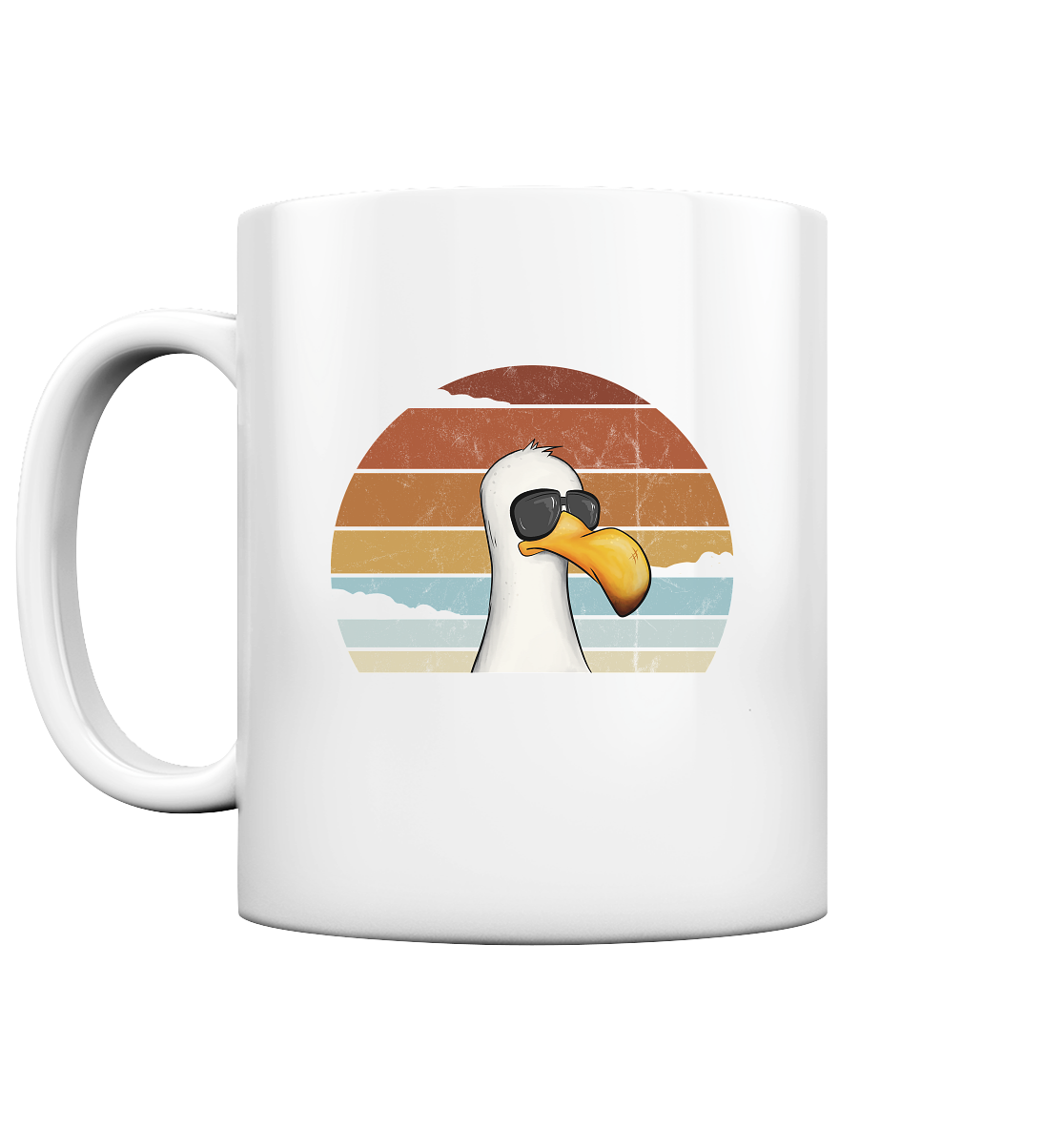 Cool lässige Retro Möwe - Tasse glossy