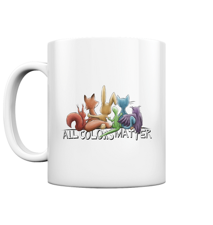 All Colors Matter! Regenbogen Tiere für Vielfalt - Tasse glossy
