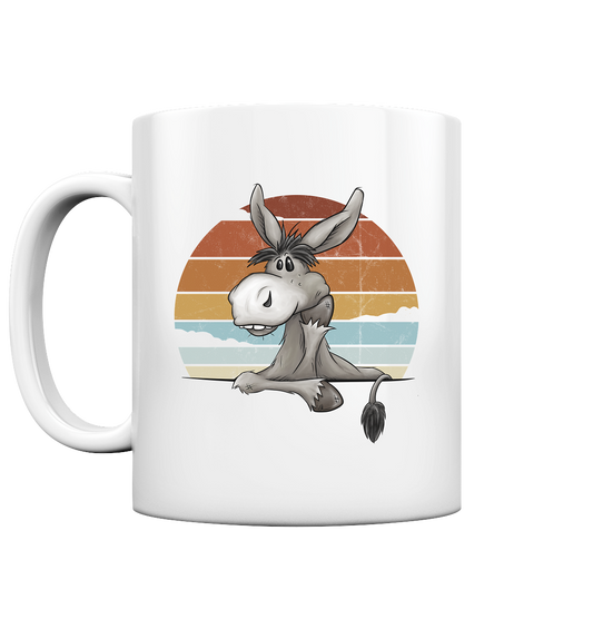 Lässiges Maultier Retro Esel - Tasse glossy
