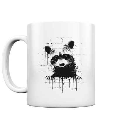 Funky Street Art Waschbär - Tasse glossy