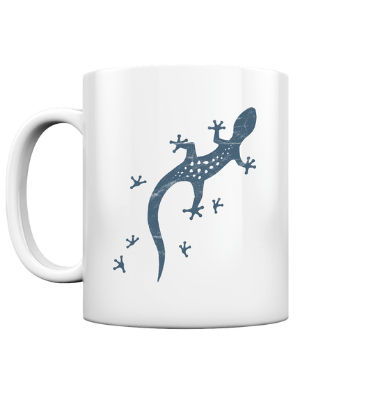 Gecko Eidechse Silhouette dunkel - Tasse glossy