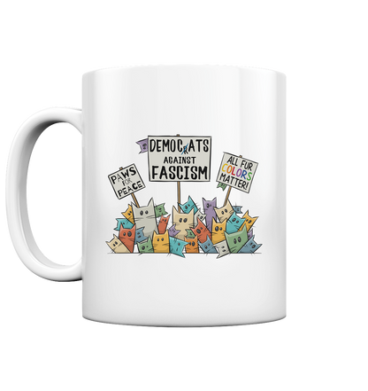 Demo-Katzen gegen Faschismus und für Vielfalt - Tasse glossy
