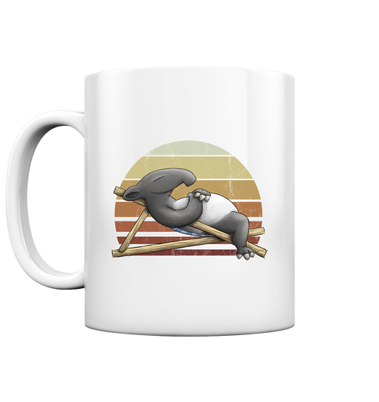 Lässiger Retro Sundown Tapir - Tasse glossy