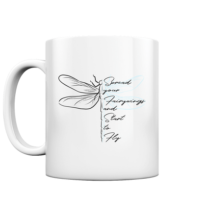 Breite die Flügel aus und flieg los | Libelle - Tasse glossy