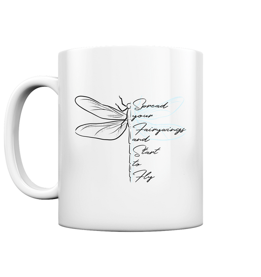 Breite die Flügel aus und flieg los | Libelle - Tasse glossy