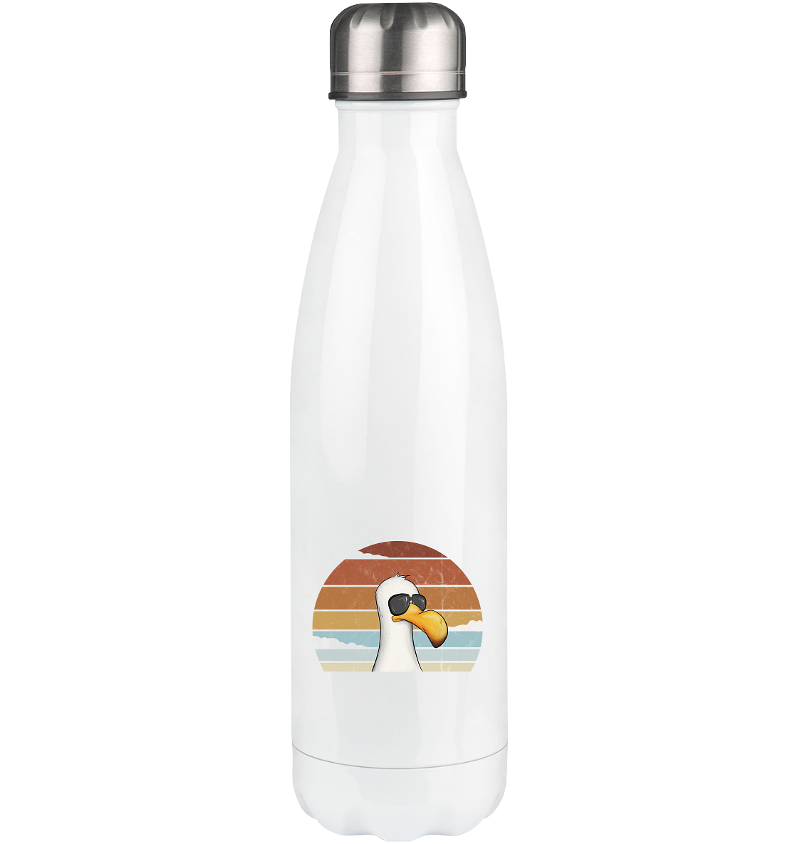 Cool lässige Retro Möwe - Thermoflasche 500ml