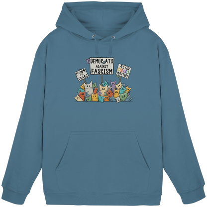 Demo-Katzen gegen Faschismus und für Vielfalt - Basic Unisex Hoodie