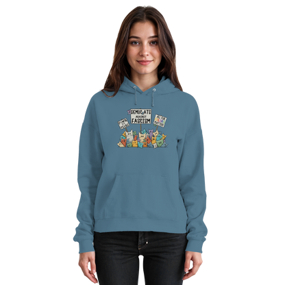 Demo-Katzen gegen Faschismus und für Vielfalt - Basic Unisex Hoodie