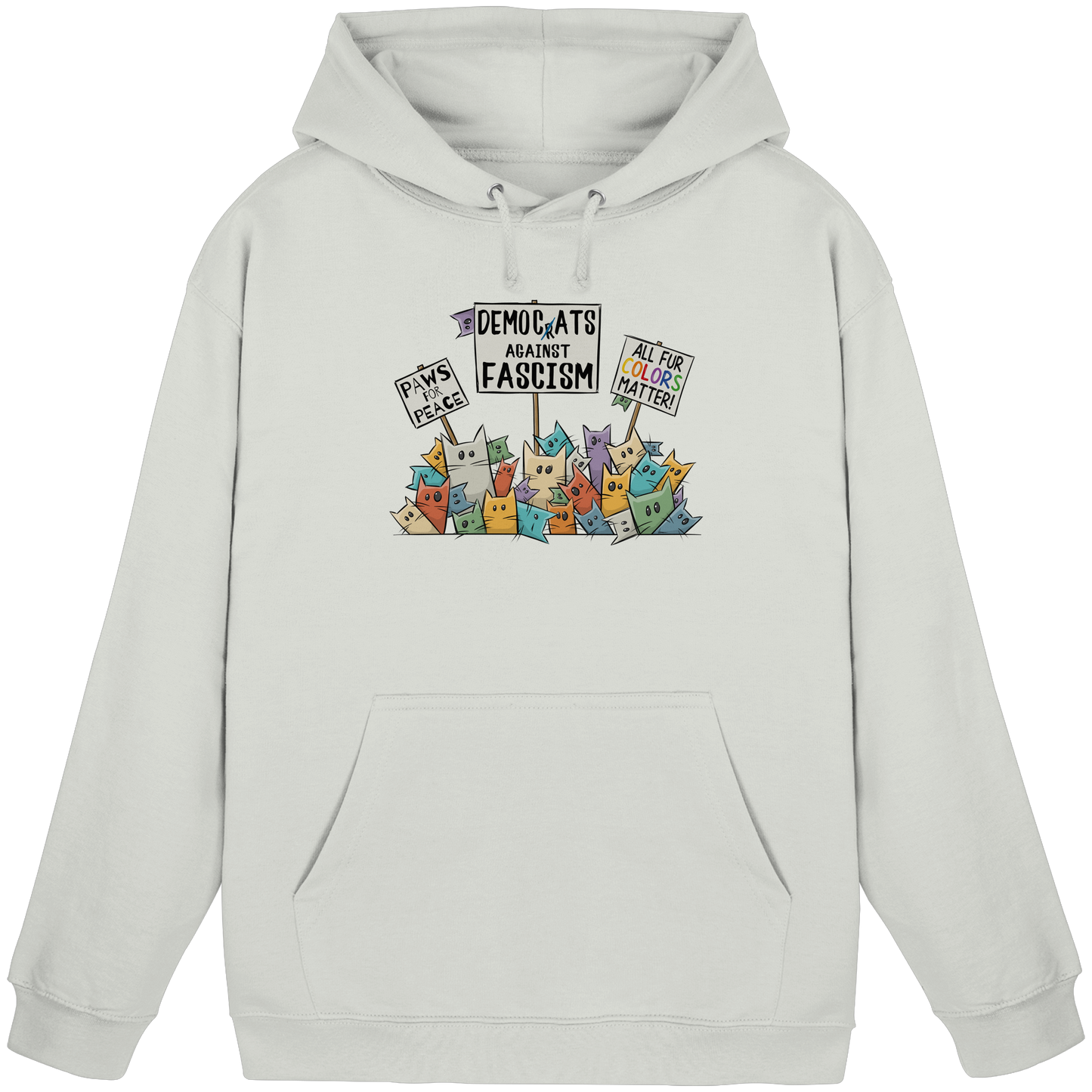 Demo-Katzen gegen Faschismus und für Vielfalt - Basic Unisex Hoodie