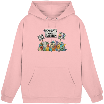 Demo-Katzen gegen Faschismus und für Vielfalt - Basic Unisex Hoodie
