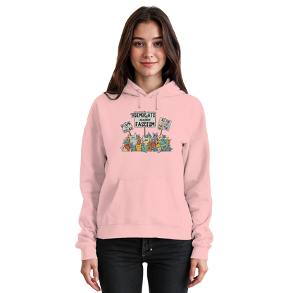 Demo-Katzen gegen Faschismus und für Vielfalt - Basic Unisex Hoodie