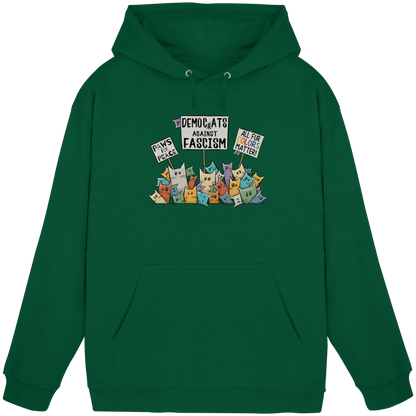 Demo-Katzen gegen Faschismus und für Vielfalt - Basic Unisex Hoodie