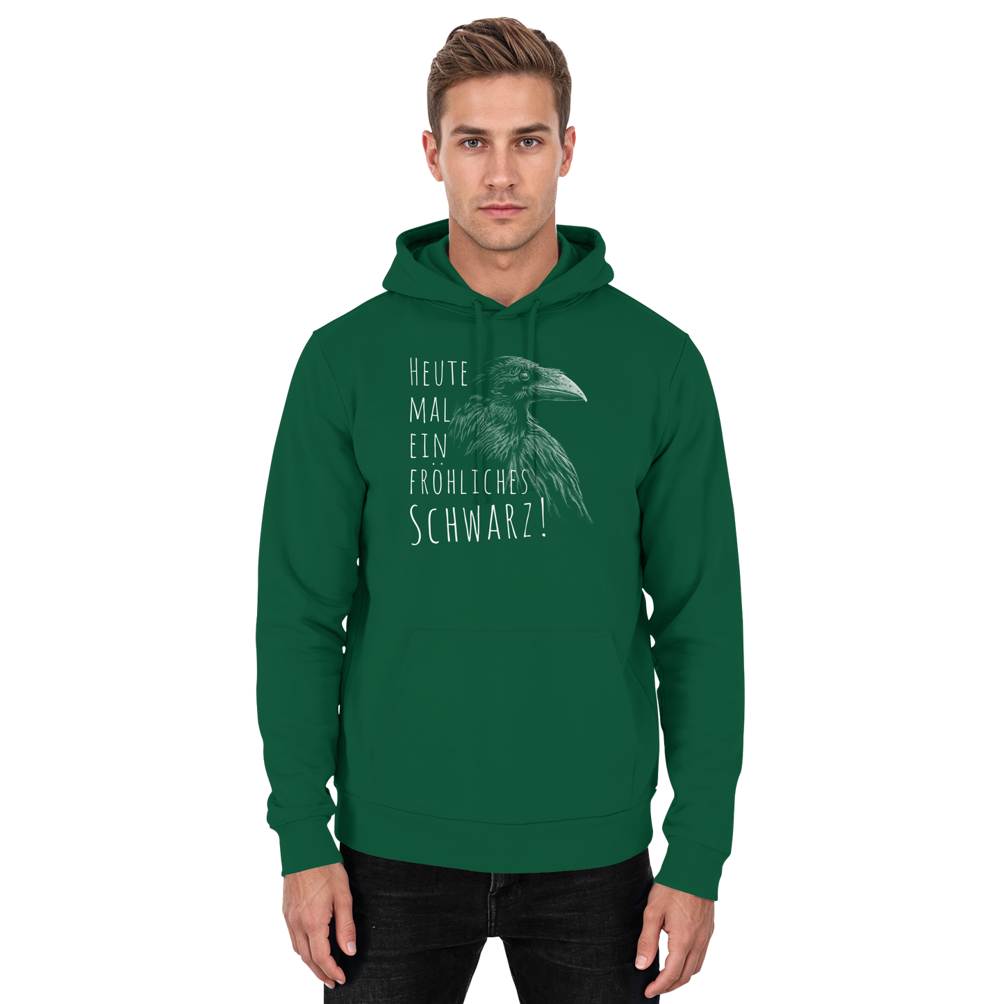 fröhlicher schwarzer Rabe - Basic Unisex Hoodie