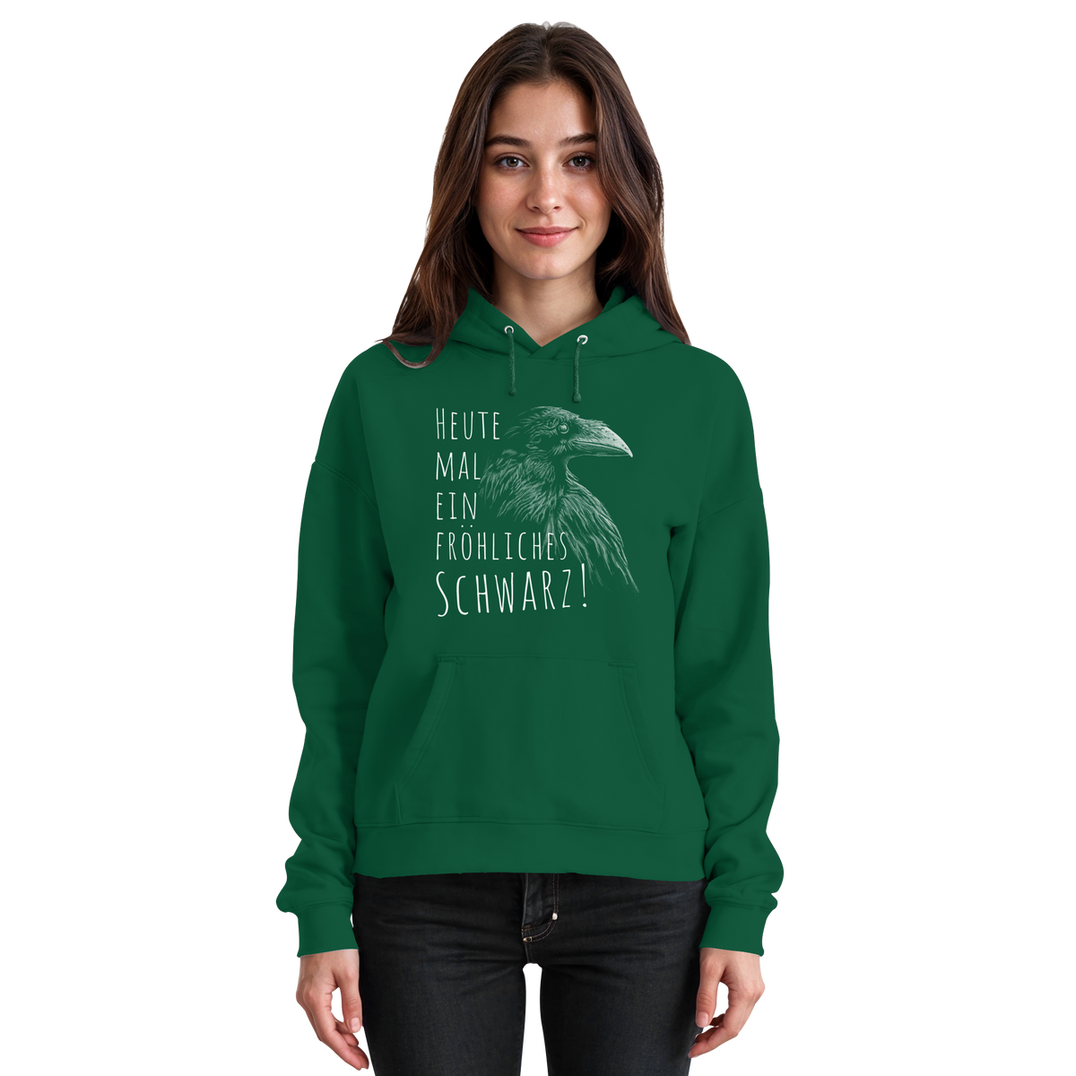 fröhlicher schwarzer Rabe - Basic Unisex Hoodie
