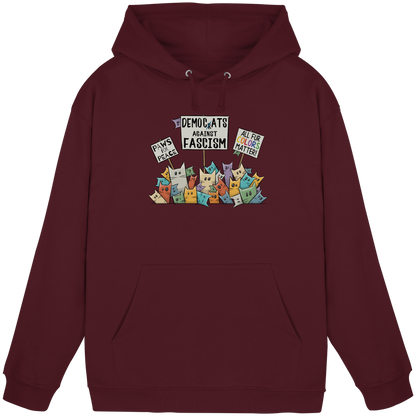 Demo-Katzen gegen Faschismus und für Vielfalt - Basic Unisex Hoodie