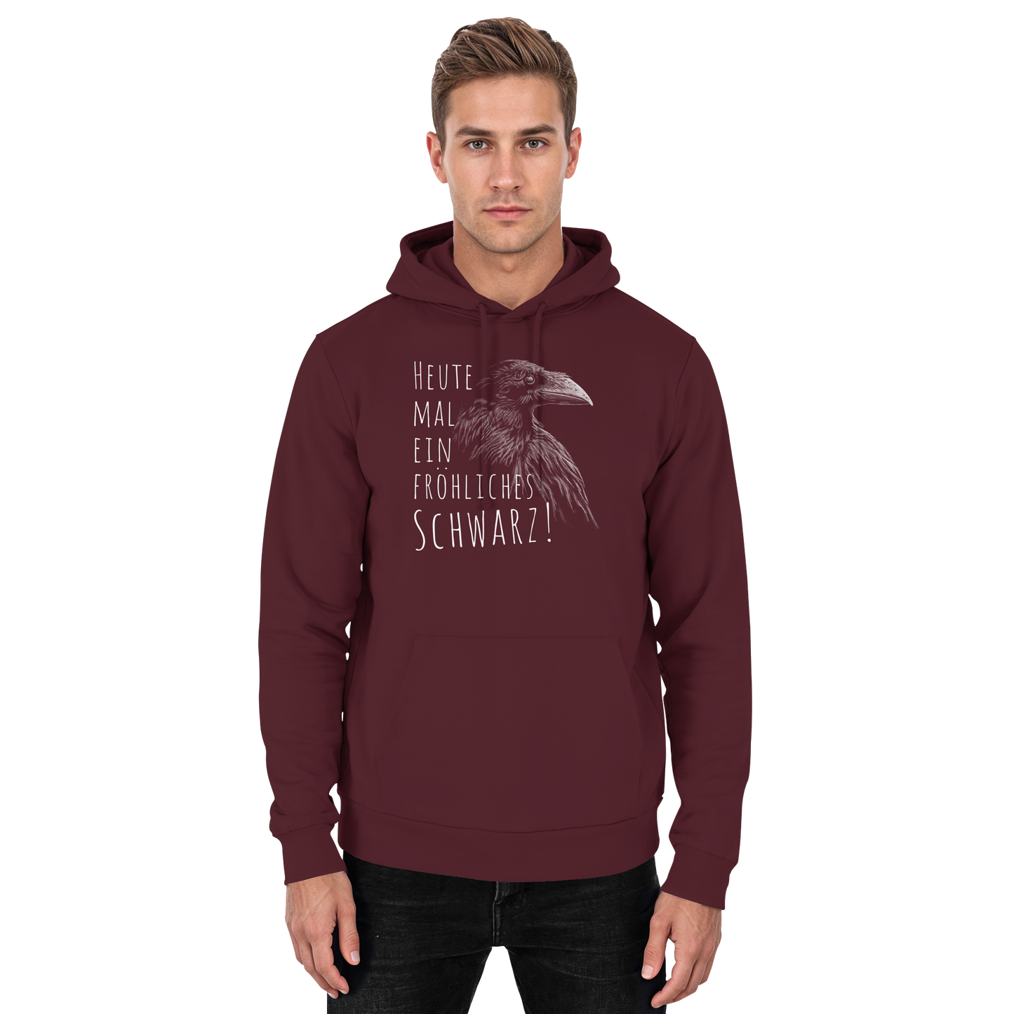 fröhlicher schwarzer Rabe - Basic Unisex Hoodie