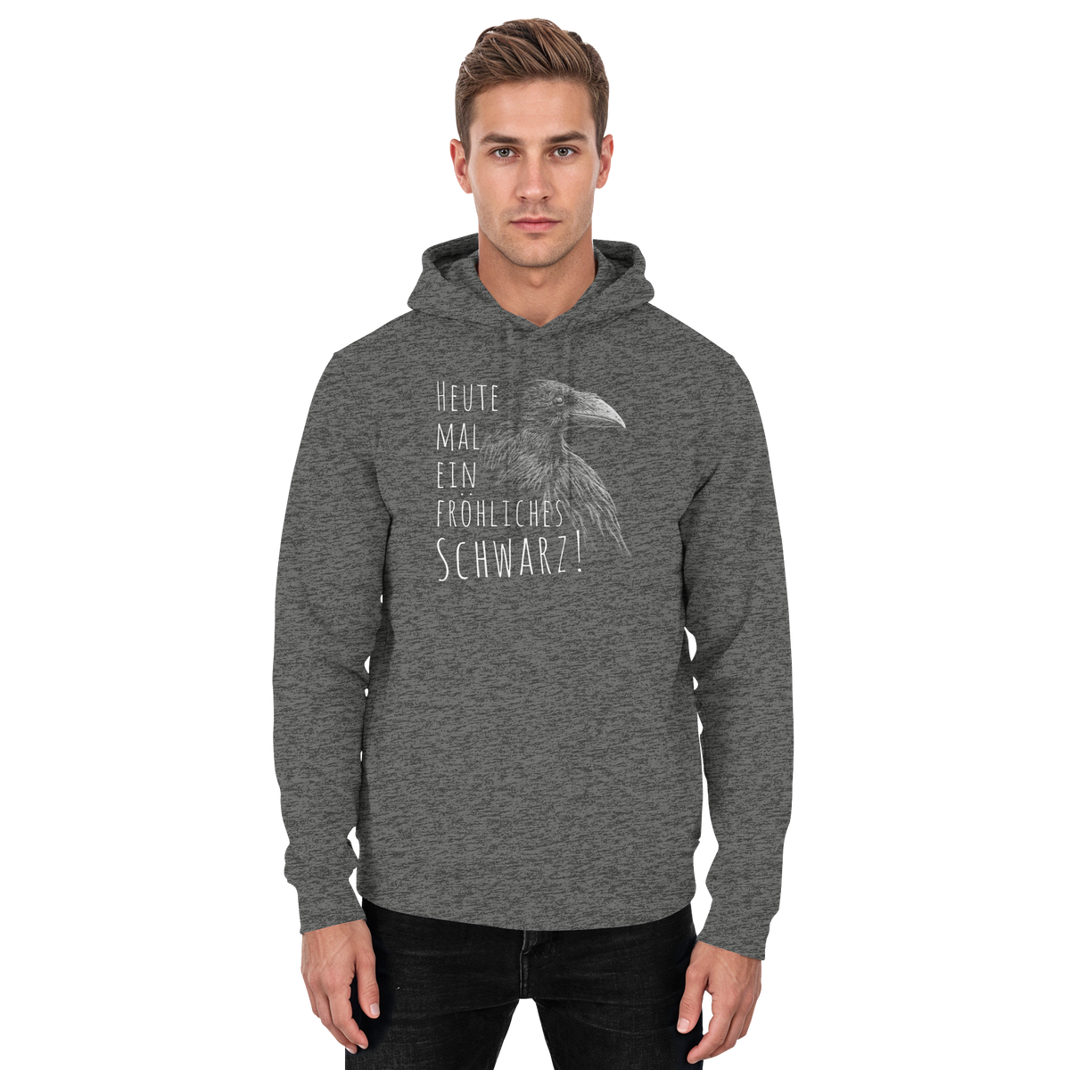 fröhlicher schwarzer Rabe - Basic Unisex Hoodie