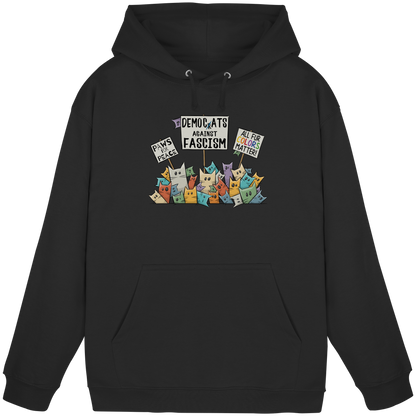 Demo-Katzen gegen Faschismus und für Vielfalt - Basic Unisex Hoodie