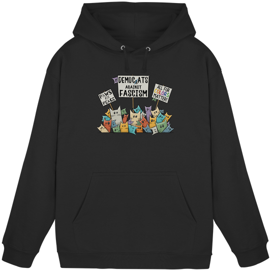 Demo-Katzen gegen Faschismus und für Vielfalt - Basic Unisex Hoodie
