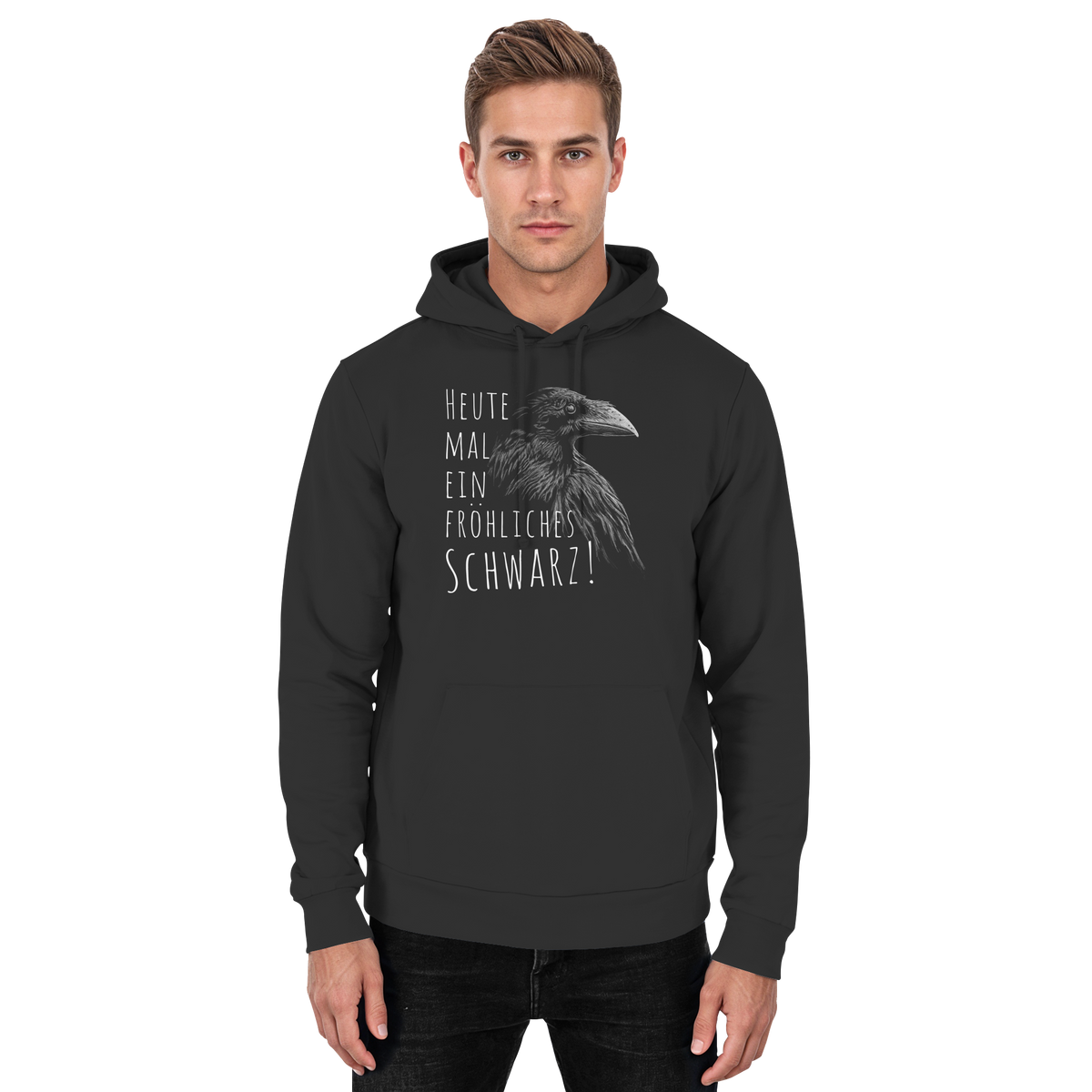 fröhlicher schwarzer Rabe - Basic Unisex Hoodie