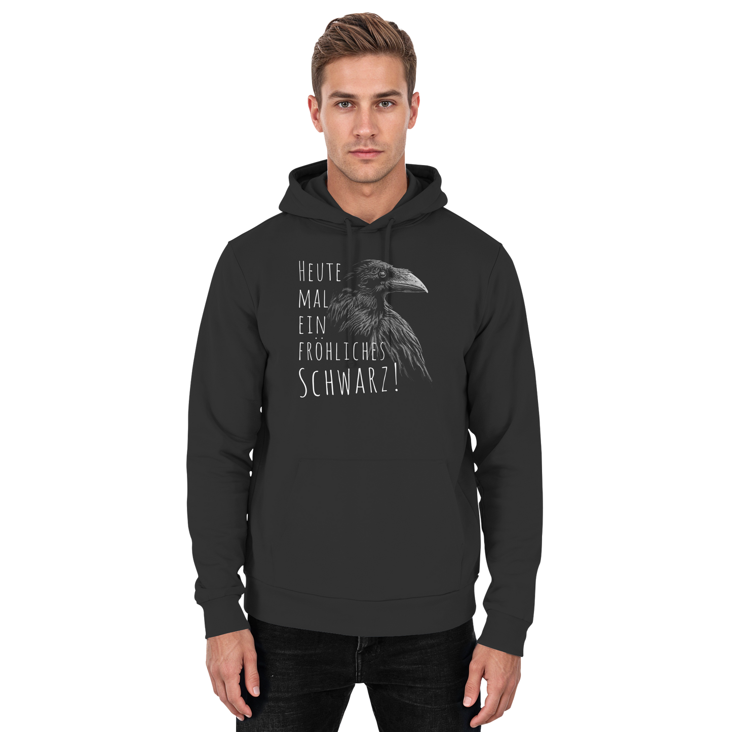 fröhlicher schwarzer Rabe - Basic Unisex Hoodie